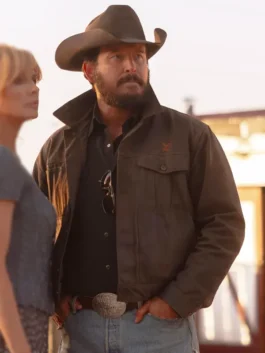 Dutton Ranch Cole Hauser Brown Jacket with clean front styling.