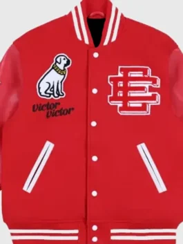 EE Victor Victor Varsity Jacket Close-Up View