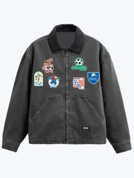 FIFA World Cup 2026 Black Jacket with sporty football-inspired styling.