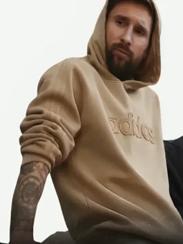 Lionel Messi World Cup Hoodie with relaxed fit and clean Adidas-style design.
