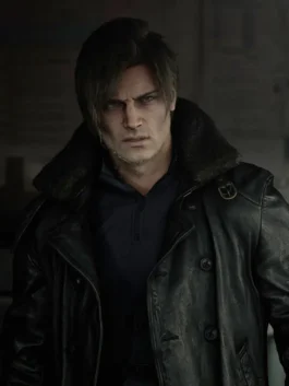 Leon S. Kennedy leather jacket inspired by Resident Evil Requiem style.
