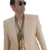 Good Omens S03 David Tennant Beige Blazer with sharp TV series-inspired styling.
