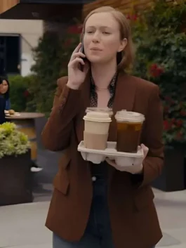 Ava Daniels brown blazer inspired by Hacks Season 3 style.