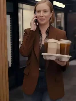 Hacks S03 Ava Daniels Brown Blazer with clean front styling.