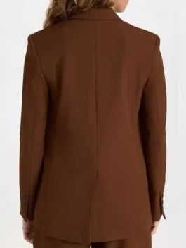 Ava Daniels blazer with polished brown color and neat shape.