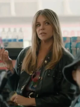 High Potential 2024 Kaitlin Olson Black Leather Jacket View Look