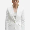 Imperfect Women Kate Mara White Blazer with clean front styling.