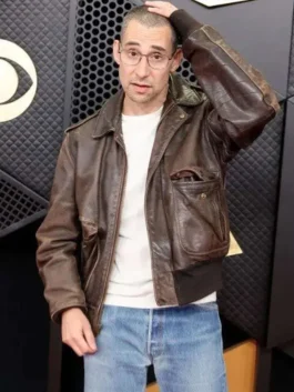 Jack Antonoff leather jacket inspired by his Grammy Awards appearance.
