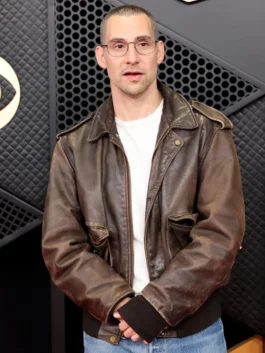Jack Antonoff Grammy Awards Leather Jacket with clean front styling.