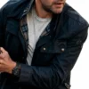 Jack Ryan Ghost War Black Jacket front view showing collar, closure, and black jacket design