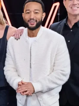 John Legend Brandon Boucle Bomber Jacket Front