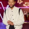John Legend White Varsity Jacket front view showing collar, closure, pockets, and varsity jacket design