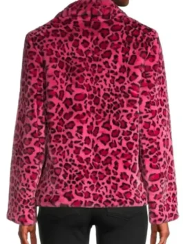 Kaitlin Olson Pink Leopard Print Jacket Back View