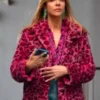 Kaitlin Olson Pink Leopard Print Jacket Front View