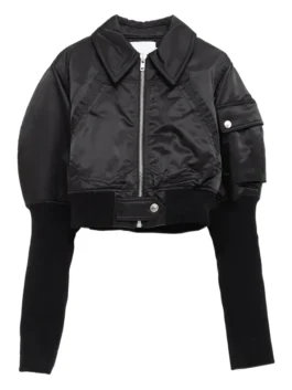 Eleanor TV series jacket with black color and classic bomber appeal.