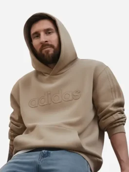 Lionel Messi Adidas Backyard Legends World Cup Hoodie with sporty football styling.