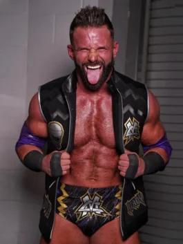 Matt Cardona 2026 Black Leather Vest with bold wrestling-inspired sleeveless styling.