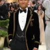 Met Gala 2026 Jaafar Jackson Velvet Blazer front view.