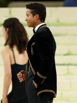 Met Gala 2026 velvet blazer with polished celebrity event look.