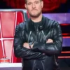 Michael Buble Black Leather Jacket Front View