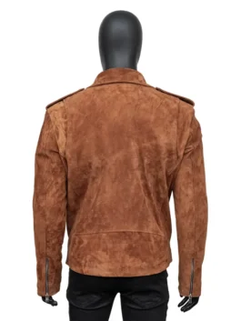 Michael Buble Brown Leather Jacket Back View