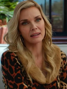 Michelle Pfeiffer Leopard Print Cardigan Close-Up View