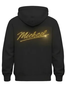 Michael 2026 hoodie in black with relaxed fit and simple front design.