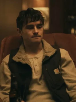 Michael Johnston shearling vest inspired by Obsession with rugged outerwear appeal.