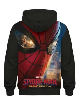 Spider Man Brand New Day hoodie in black with clean front design and relaxed fit.