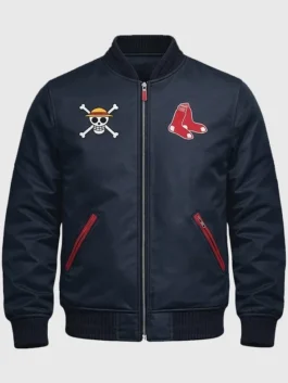 One Piece Red Sox Jacket view look showing sporty jacket style, collar shape, and clean fit