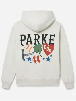 Parke Boston hoodie in grey with soft casual fit and clean front design.