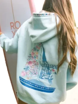 Pink Palm Puff Chase The Sun hoodie with relaxed sleeves and soft oversized fleece design