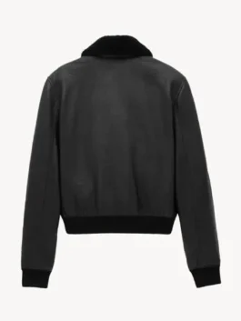 Promo John Legend Fur Collar Leather Jacket Back View