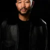 Promo John Legend Fur Collar Leather Jacket Front View