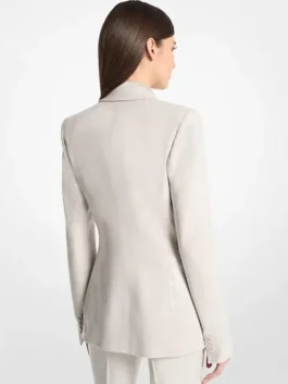 Reba McEntire Cream Sequined Blazer back view showing cream sequined finish and structured blazer shape