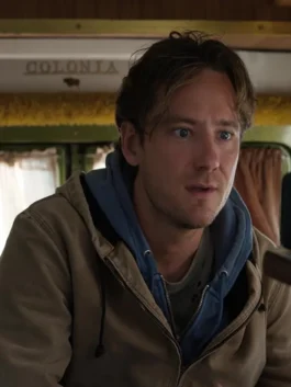 Lewis Pullman hooded jacket inspired by Remarkably Bright Creatures 2026 look.