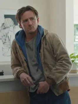 Remarkably Bright Creatures 2026 Lewis Pullman Hooded Jacket with casual movie styling.