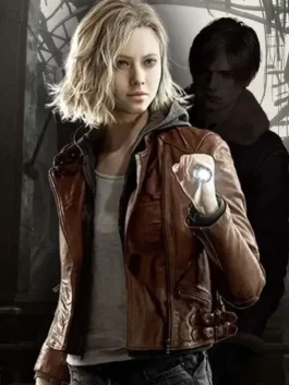 Grace Ashcroft brown jacket inspired by Resident Evil Requiem style.