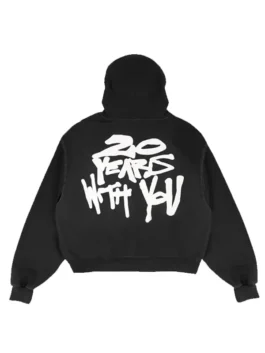 Rihanna-inspired black hoodie with relaxed fit and everyday styling.