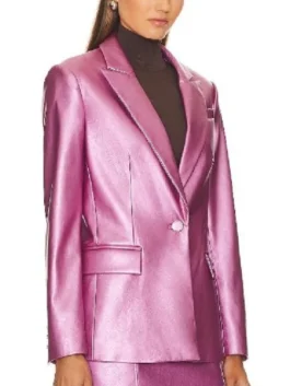 S02 Kaitlin Olson Pink Leather Blazer Side View