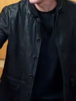 S02 Steve Howey Black Leather Jacket Close-Up