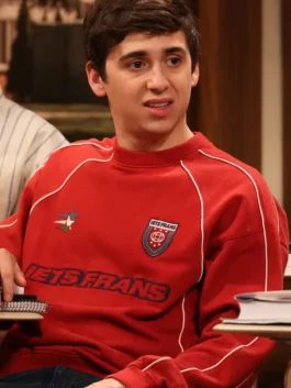 Saturday Night Live Marcello Hernandez Red Sweatshirt with casual TV-inspired styling.