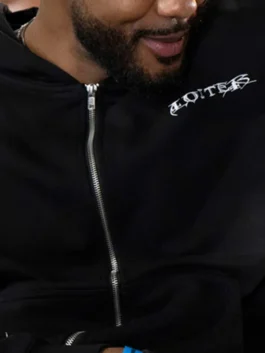 Love Island Beyond The Villa S02 black hoodie with casual TV style.