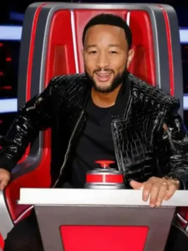 The Voice John Legend Crocodile Jacket Front View