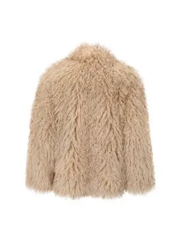 The Voice S27 LeAnn Rimes Beige Fur Jacket Back