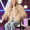 The Voice S27 LeAnn Rimes Beige Fur Jacket Front