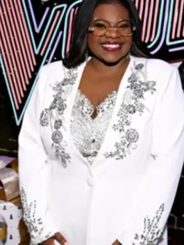 The Voice S28 Jazz Mckenzie Embellished Coat Front View