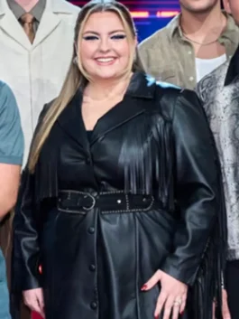 The Voice S28 Leather Fringe Jacket Front View