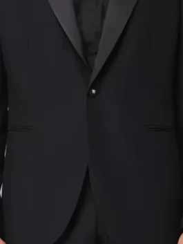The Voice S28 Michael Buble Satin Lapel Blazer Close-Up View