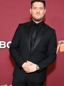 The Voice S28 Michael Buble Satin Lapel Blazer Front View